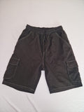 Black Utility Cargo Shorts with Contrast Stitching