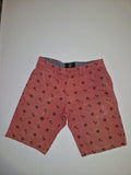 Coral Nautical Print Casual Shorts