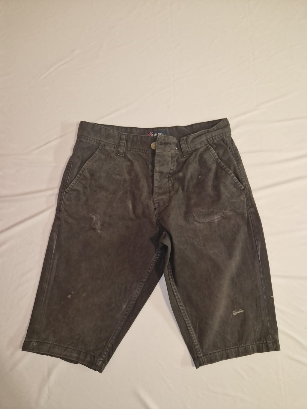 Kangol Vintage Wash Denim Shorts – Faded Black/Grey