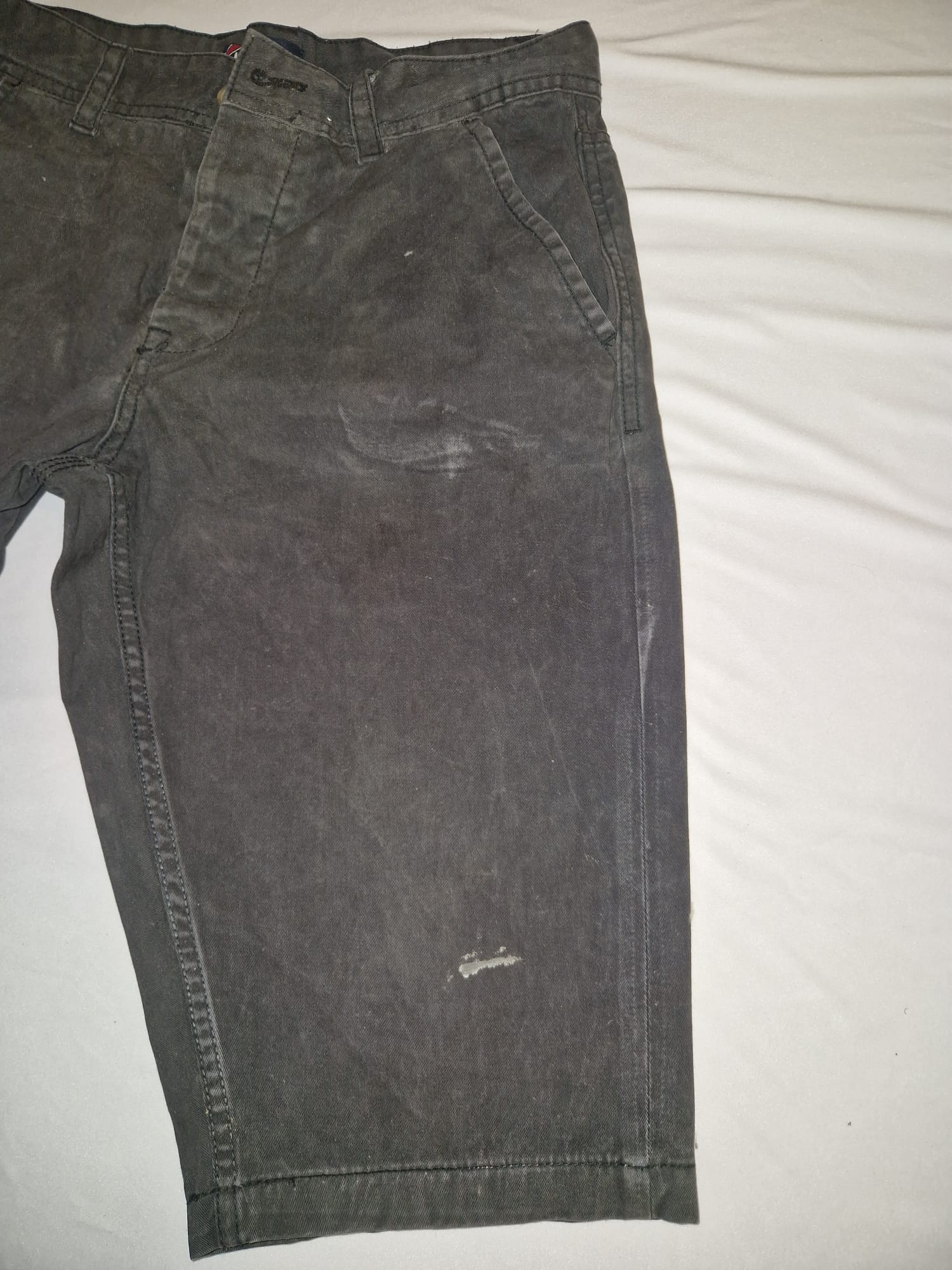 Kangol Vintage Wash Denim Shorts – Faded Black/Grey