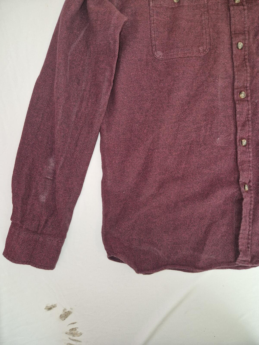 Men's Long Sleeve Button-Up Shirt Burgundy