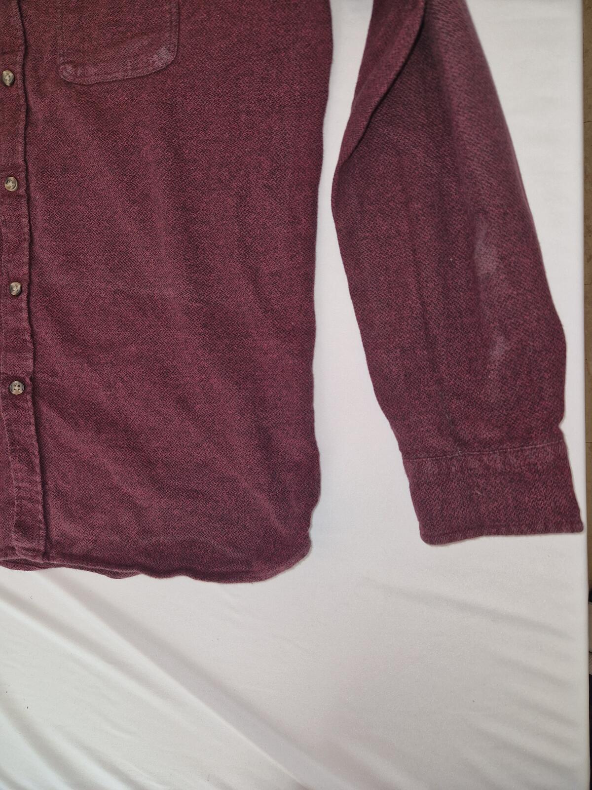 Men's Long Sleeve Button-Up Shirt Burgundy