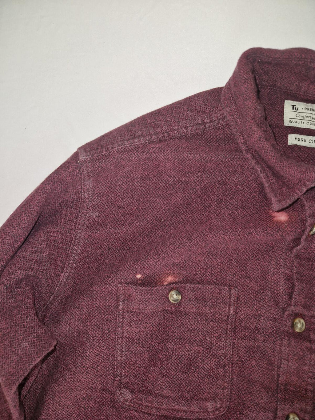 Men's Long Sleeve Button-Up Shirt Burgundy