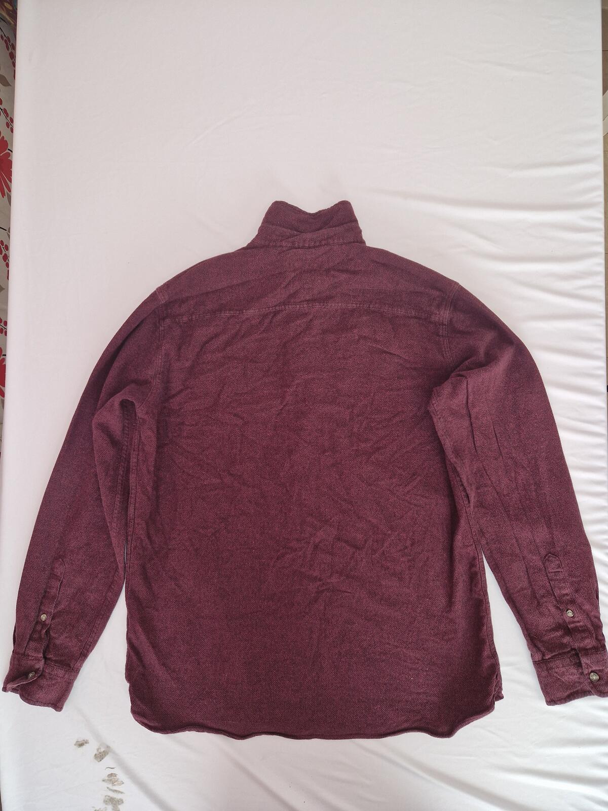 Men's Long Sleeve Button-Up Shirt Burgundy