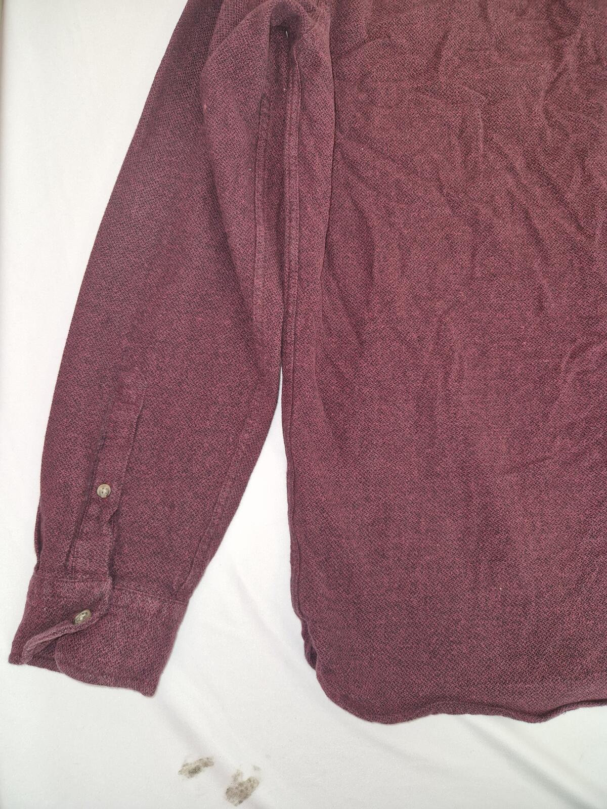 Men's Long Sleeve Button-Up Shirt Burgundy