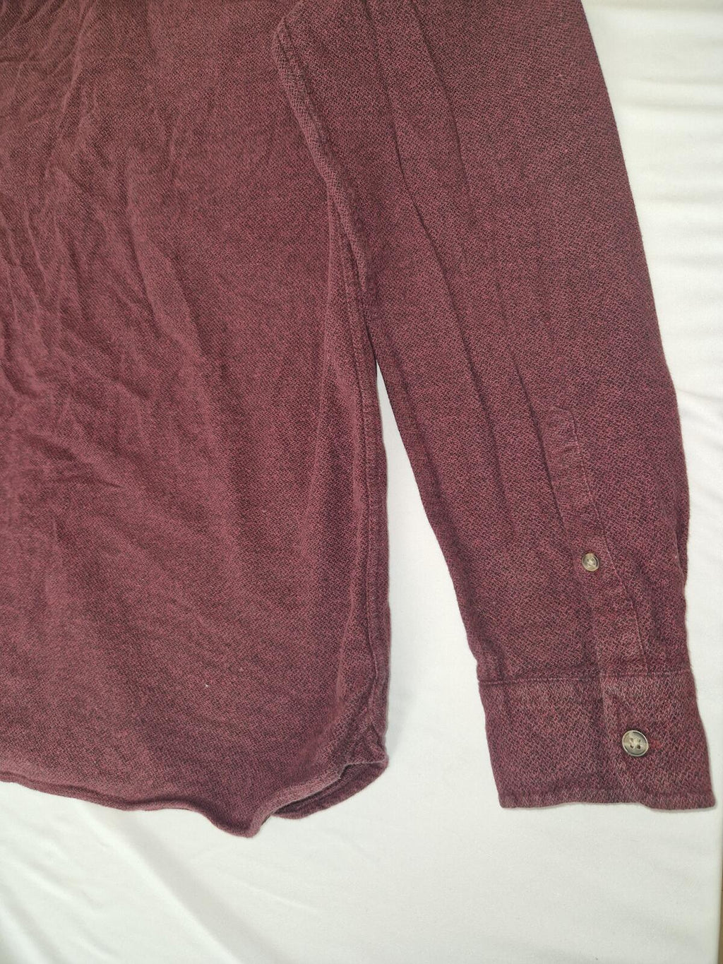 Men's Long Sleeve Button-Up Shirt Burgundy