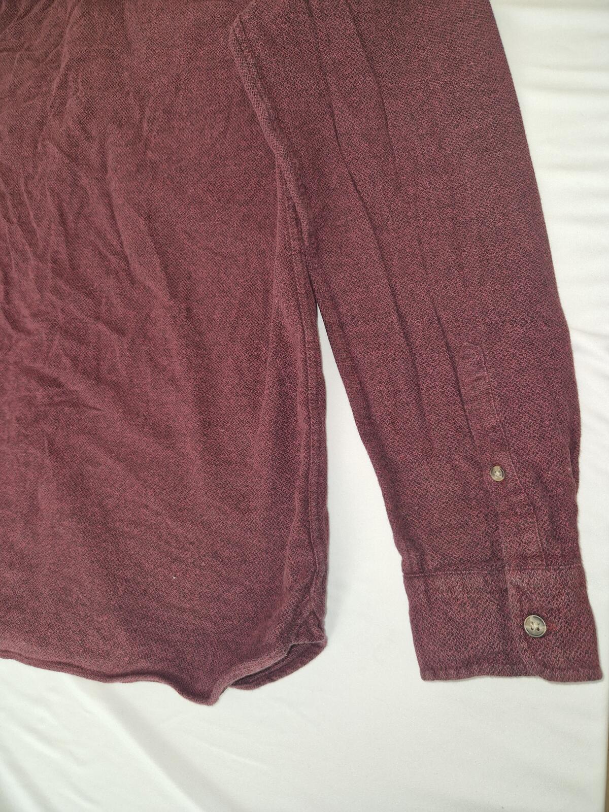 Men's Long Sleeve Button-Up Shirt Burgundy
