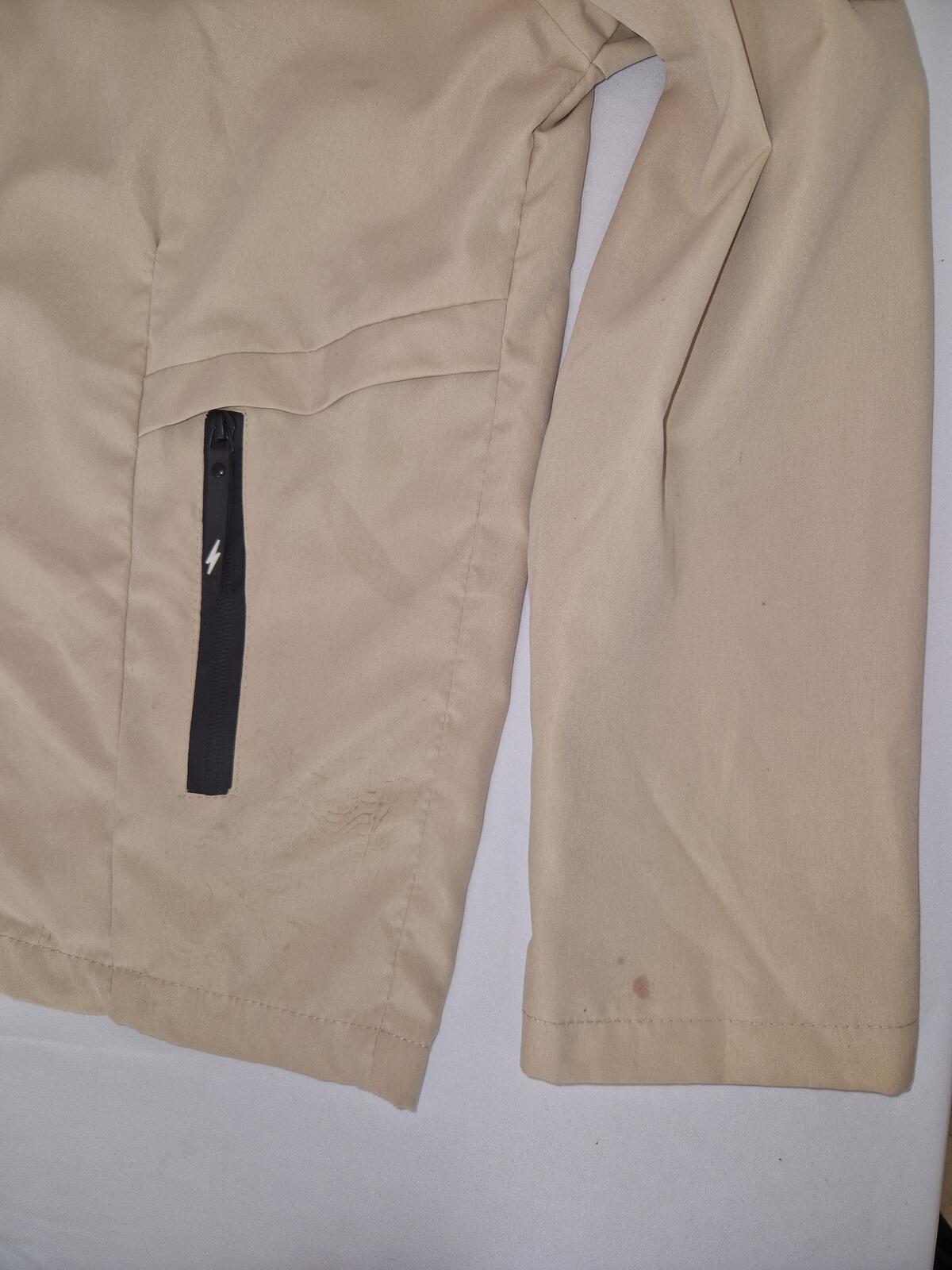 Beige Hooded Lightweight Zip Jacket
