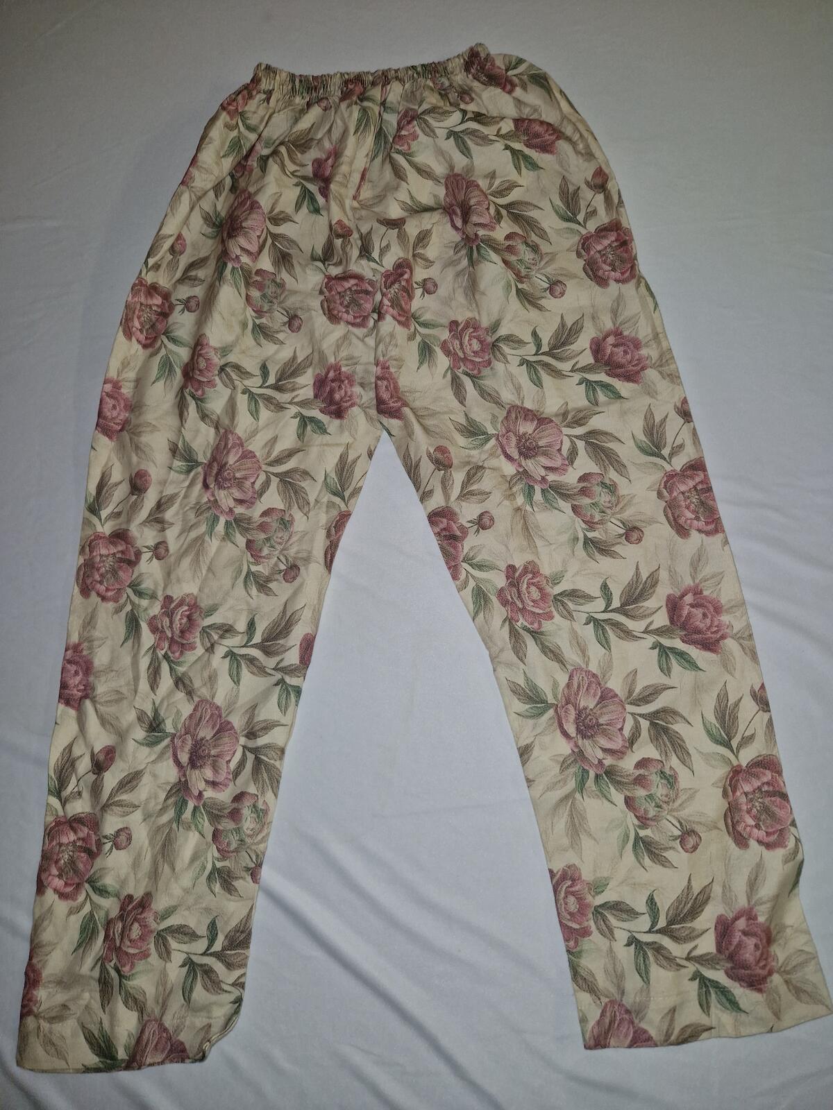 Floral Patterned Lightweight Cotton Trousers