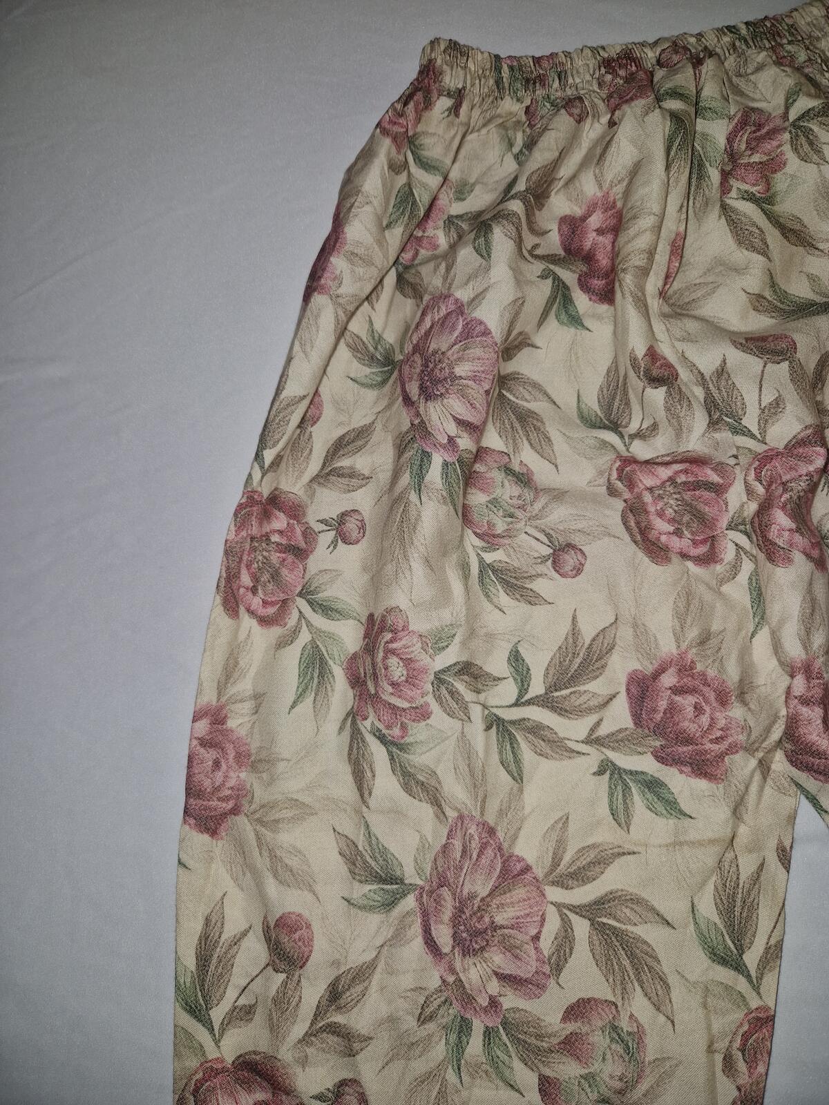 Floral Patterned Lightweight Cotton Trousers