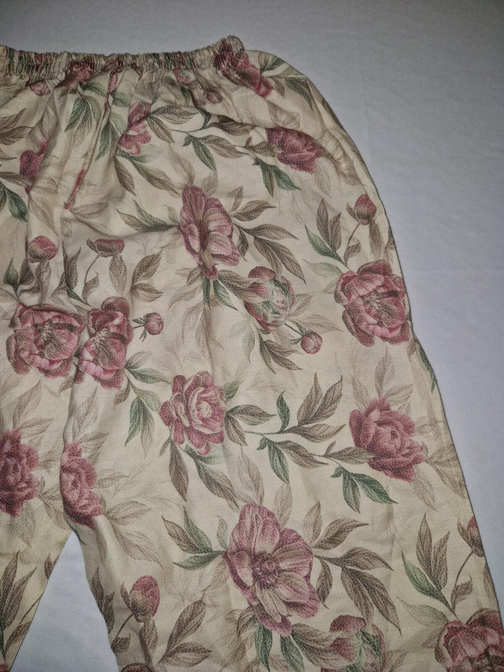 Floral Patterned Lightweight Cotton Trousers