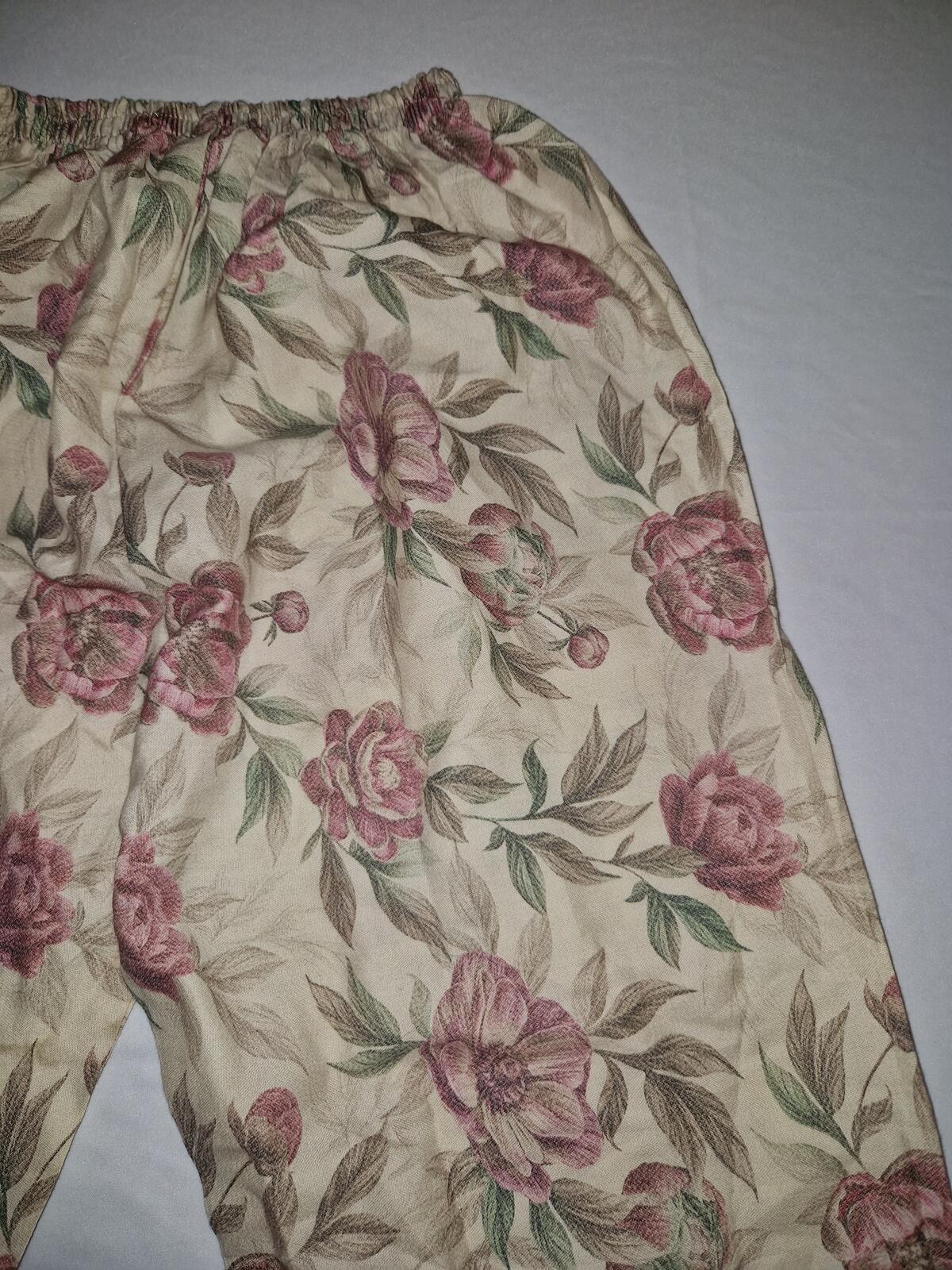 Floral Patterned Lightweight Cotton Trousers