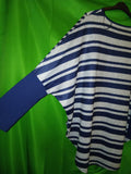 Bonprix Navy and Grey Stripe Batwing Top Size EUR 56/58 UK 32/34