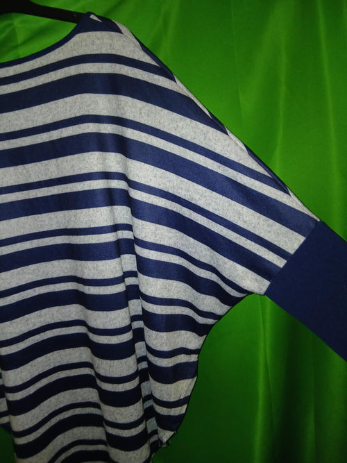Bonprix Navy and Grey Stripe Batwing Top Size EUR 56/58 UK 32/34