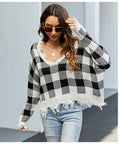 Women Plaid Autumn Sweater